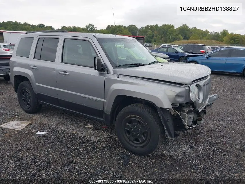 2017 Jeep Patriot Sport 4X4 VIN: 1C4NJRBB2HD138827 Lot: 40379635