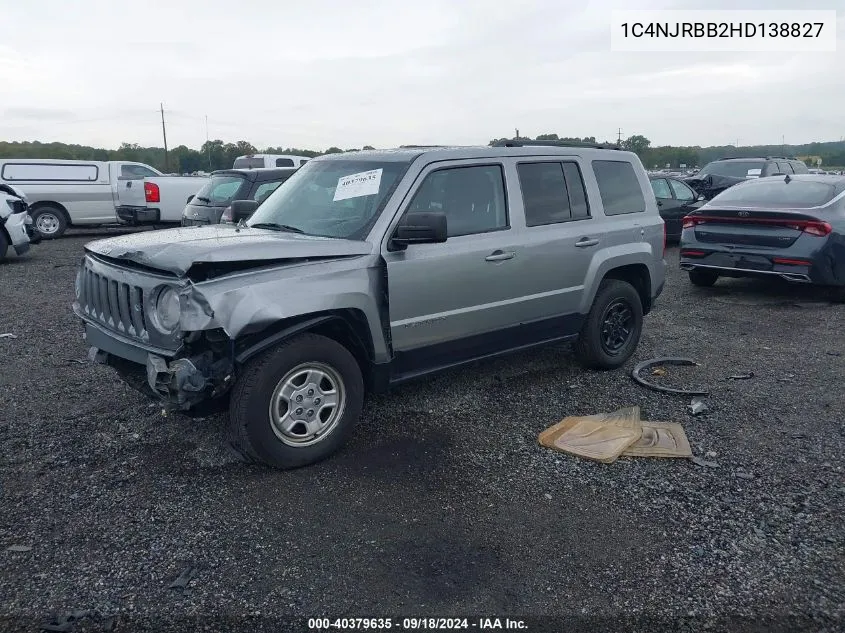 2017 Jeep Patriot Sport 4X4 VIN: 1C4NJRBB2HD138827 Lot: 40379635