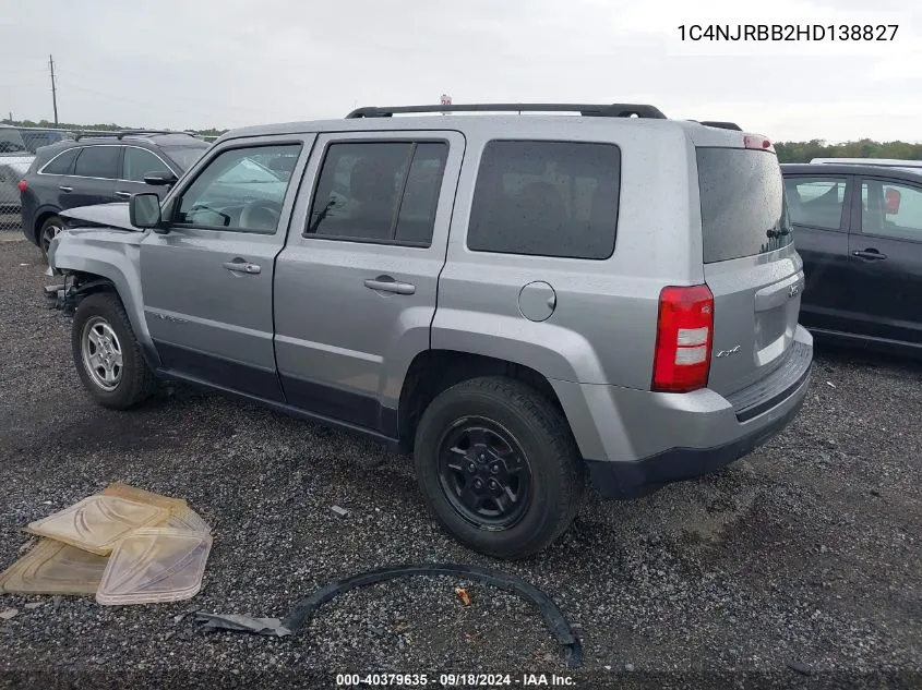 2017 Jeep Patriot Sport 4X4 VIN: 1C4NJRBB2HD138827 Lot: 40379635