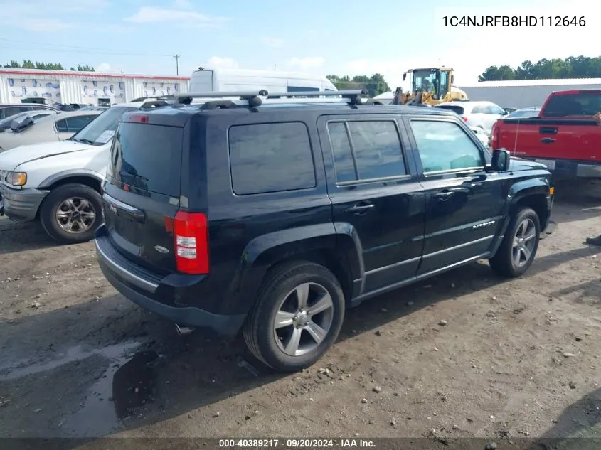 2017 Jeep Patriot High Altitude 4X4 VIN: 1C4NJRFB8HD112646 Lot: 40389217