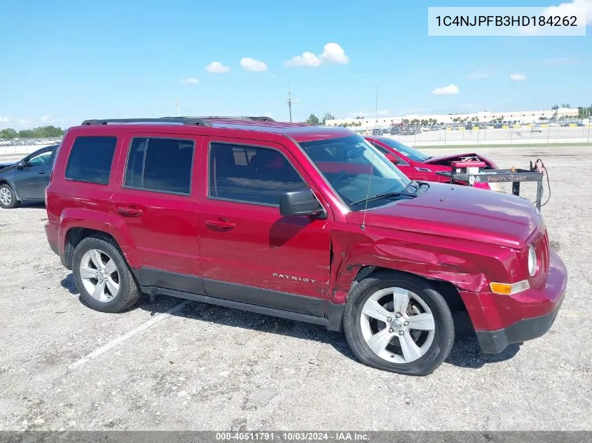 2017 Jeep Patriot Latitude Fwd VIN: 1C4NJPFB3HD184262 Lot: 40511791