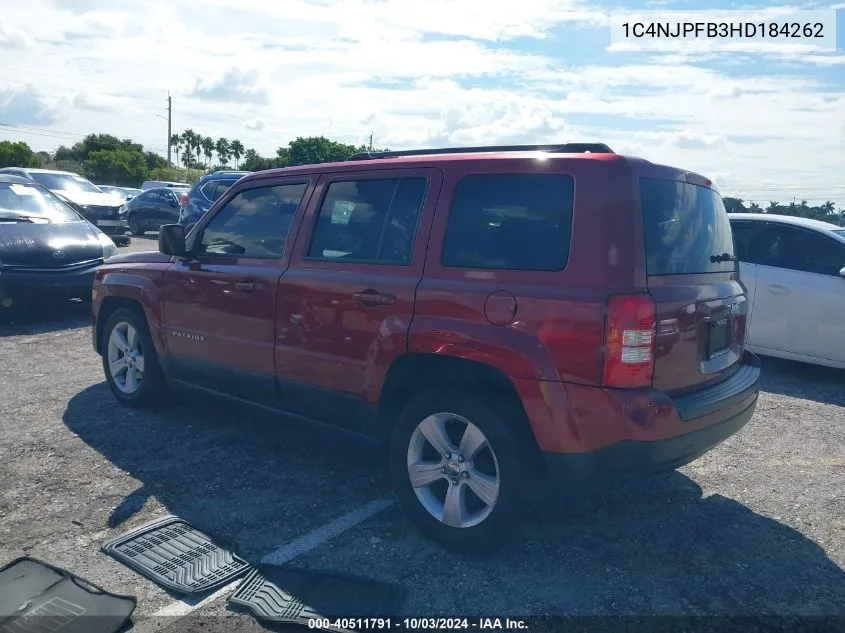 2017 Jeep Patriot Latitude Fwd VIN: 1C4NJPFB3HD184262 Lot: 40511791