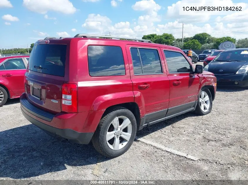 2017 Jeep Patriot Latitude Fwd VIN: 1C4NJPFB3HD184262 Lot: 40511791