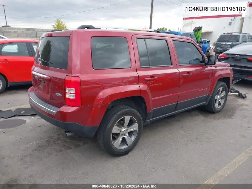 1C4NJRFB8HD196189 2017 Jeep Patriot High Altitude 4X4