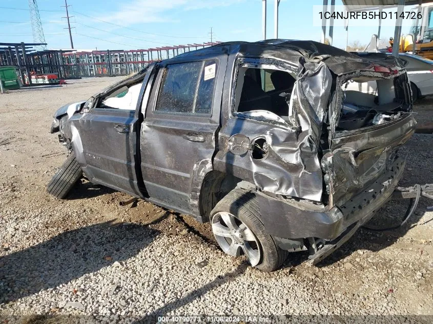 2017 Jeep Patriot High Altitude 4X4 VIN: 1C4NJRFB5HD114726 Lot: 40790773