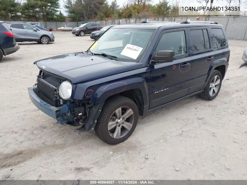 2017 Jeep Patriot High Altitude Fwd VIN: 1C4NJPFA6HD134351 Lot: 40864007