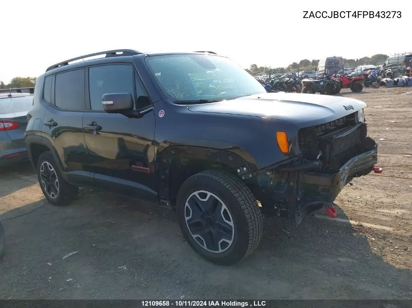 2015 Jeep Renegade Trailhawk VIN: ZACCJBCT4FPB43273 Lot: 12109658