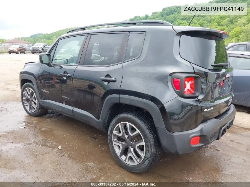 2015 Jeep Renegade Latitude VIN: ZACCJBBT9FPC41149 Lot: 39357282