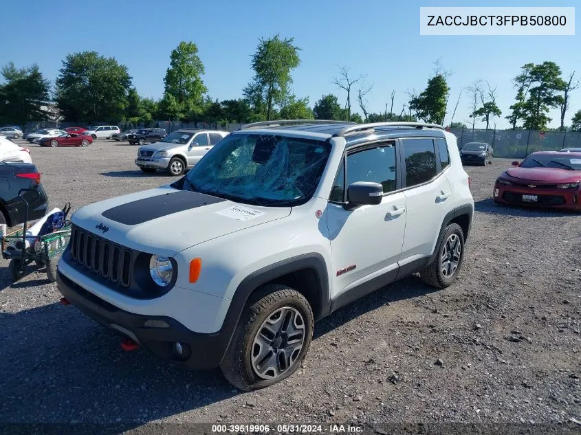 2015 Jeep Renegade Trailhawk VIN: ZACCJBCT3FPB50800 Lot: 39519906