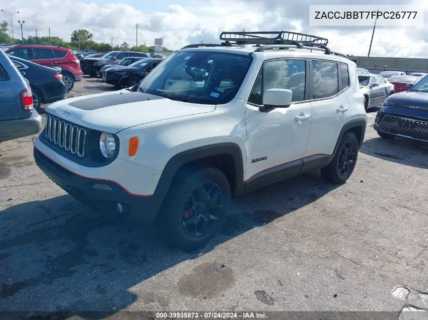 2015 Jeep Renegade Latitude VIN: ZACCJBBT7FPC26777 Lot: 39935873