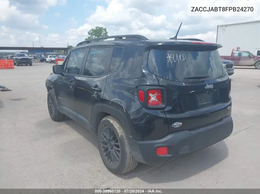 2015 Jeep Renegade Latitude VIN: ZACCJABT8FPB24270 Lot: 39960120