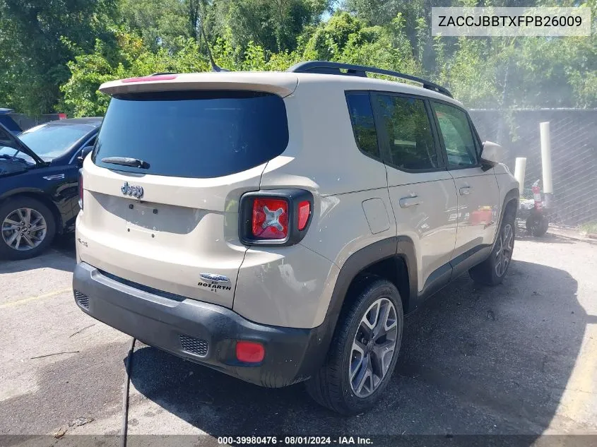 2015 Jeep Renegade Latitude VIN: ZACCJBBTXFPB26009 Lot: 39980476