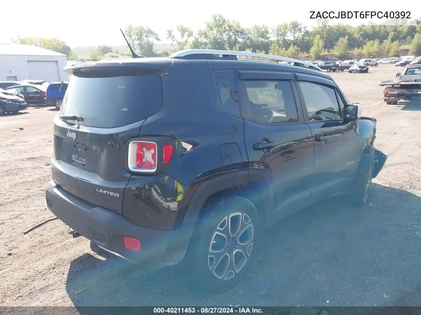 ZACCJBDT6FPC40392 2015 Jeep Renegade Limited