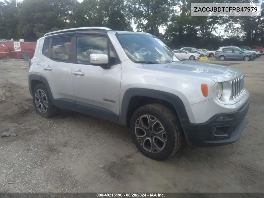 2015 Jeep Renegade Limited VIN: ZACCJBDT0FPB47979 Lot: 40215196