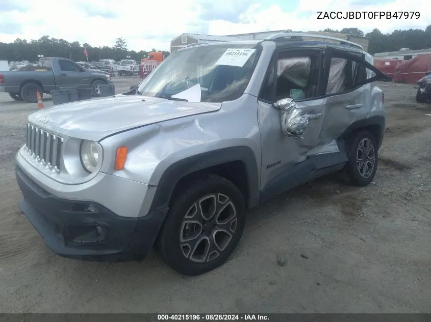 2015 Jeep Renegade Limited VIN: ZACCJBDT0FPB47979 Lot: 40215196