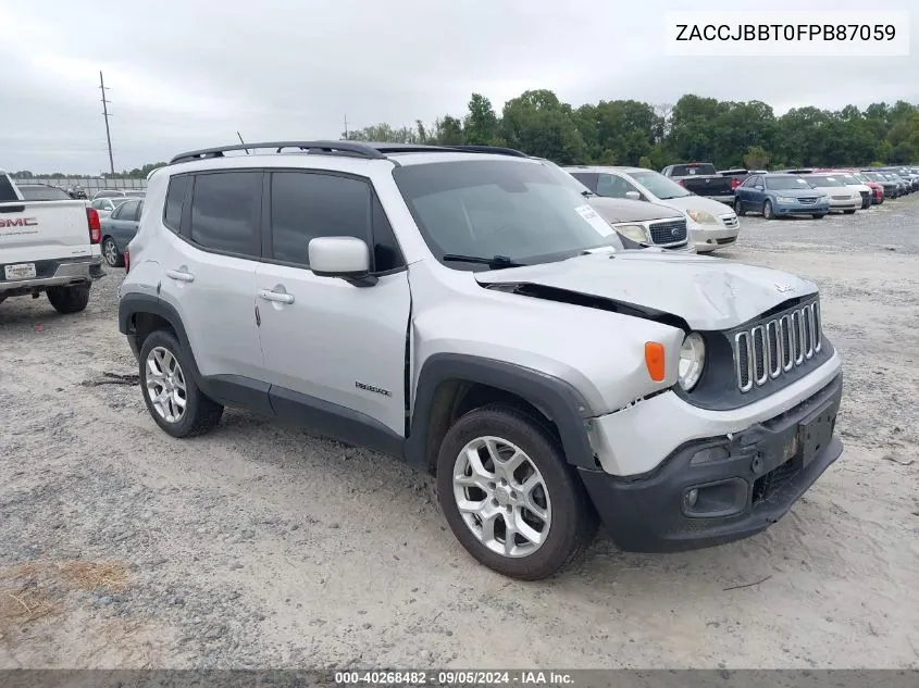 2015 Jeep Renegade Latitude VIN: ZACCJBBT0FPB87059 Lot: 40268482