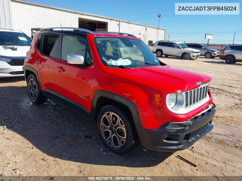 ZACCJADT3FPB45024 2015 Jeep Renegade Limited