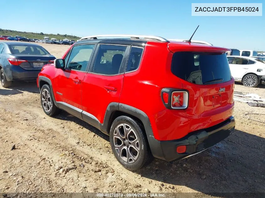 ZACCJADT3FPB45024 2015 Jeep Renegade Limited