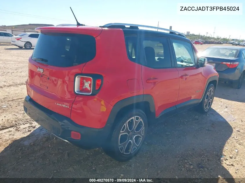 ZACCJADT3FPB45024 2015 Jeep Renegade Limited