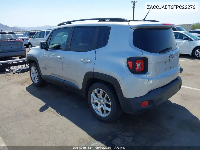 2015 Jeep Renegade Latitude VIN: ZACCJABT6FPC22276 Lot: 40301531