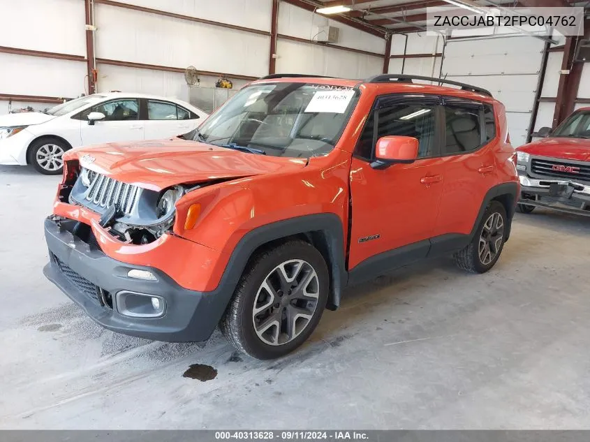 2015 Jeep Renegade Latitude VIN: ZACCJABT2FPC04762 Lot: 40313628