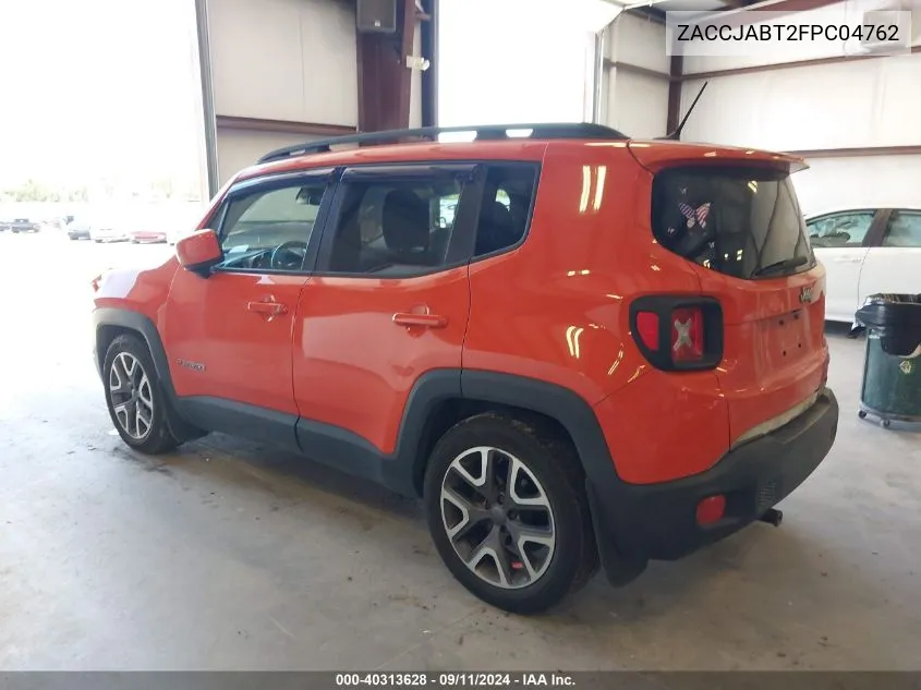 2015 Jeep Renegade Latitude VIN: ZACCJABT2FPC04762 Lot: 40313628