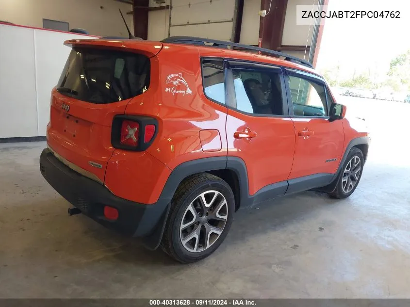 2015 Jeep Renegade Latitude VIN: ZACCJABT2FPC04762 Lot: 40313628