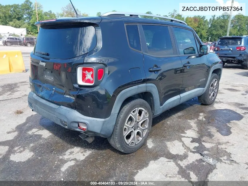 2015 Jeep Renegade Limited VIN: ZACCJBDTOFPB57364 Lot: 40404103