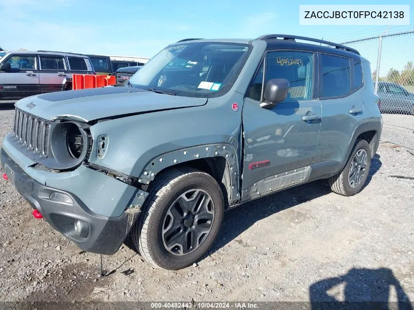 2015 Jeep Renegade Trailhawk VIN: ZACCJBCT0FPC42138 Lot: 40482443