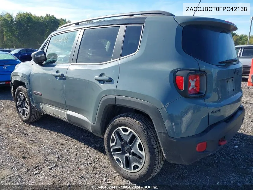 2015 Jeep Renegade Trailhawk VIN: ZACCJBCT0FPC42138 Lot: 40482443