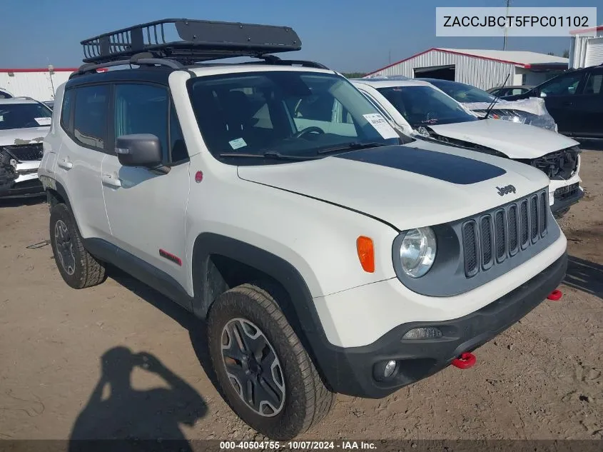 2015 Jeep Renegade Trailhawk VIN: ZACCJBCT5FPC01102 Lot: 40504755