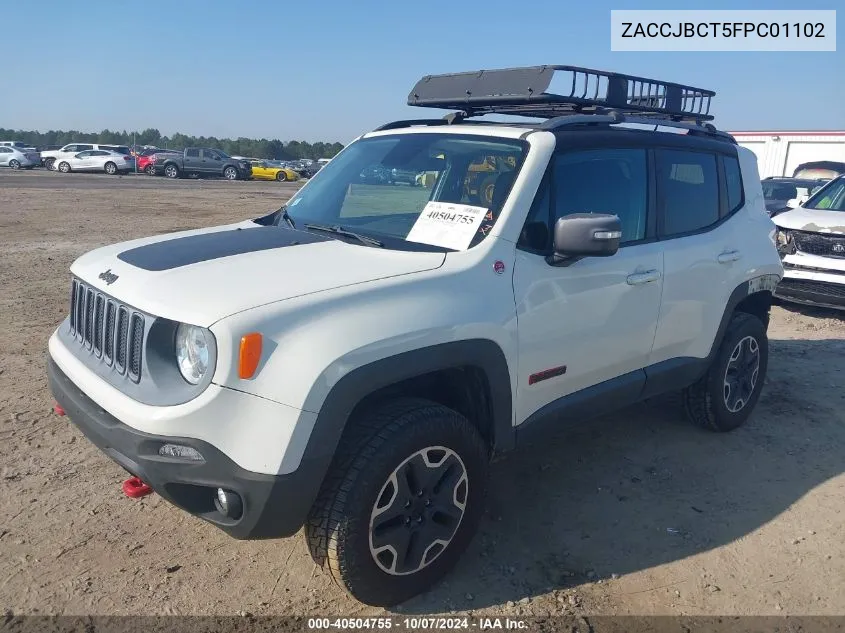 2015 Jeep Renegade Trailhawk VIN: ZACCJBCT5FPC01102 Lot: 40504755