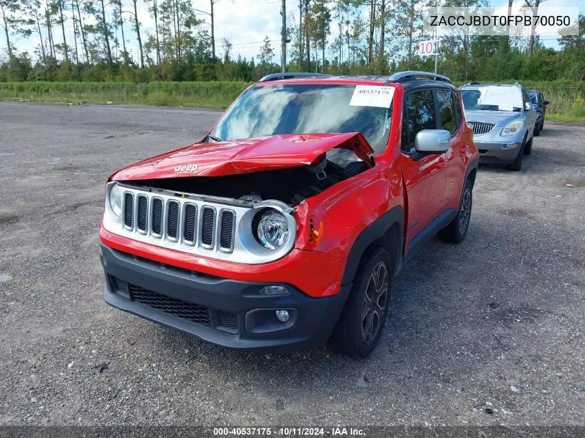 2015 Jeep Renegade Limited VIN: ZACCJBDT0FPB70050 Lot: 40537175