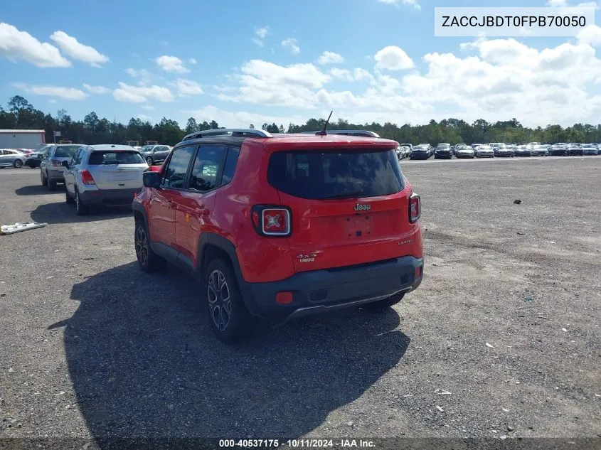 2015 Jeep Renegade Limited VIN: ZACCJBDT0FPB70050 Lot: 40537175