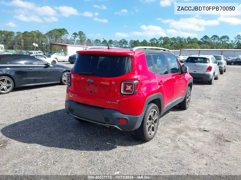 2015 Jeep Renegade Limited VIN: ZACCJBDT0FPB70050 Lot: 40537175