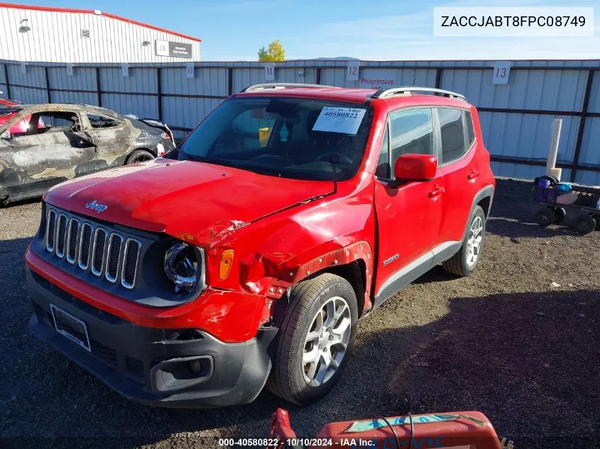 2015 Jeep Renegade Latitude VIN: ZACCJABT8FPC08749 Lot: 40580822