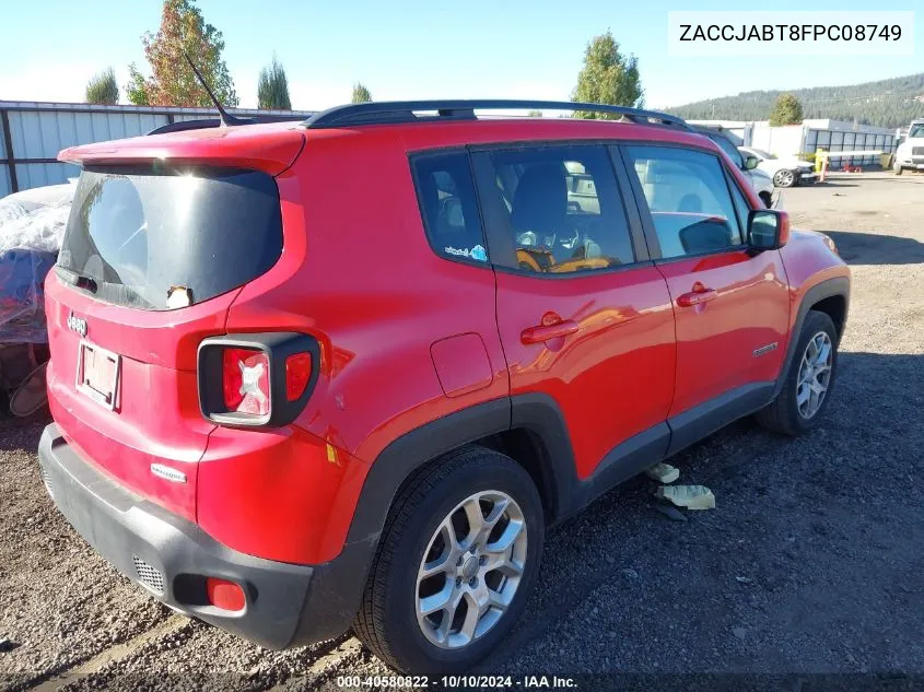 2015 Jeep Renegade Latitude VIN: ZACCJABT8FPC08749 Lot: 40580822