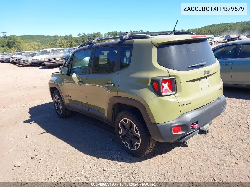 2015 Jeep Renegade Trailhawk VIN: ZACCJBCTXFPB79579 Lot: 40609193