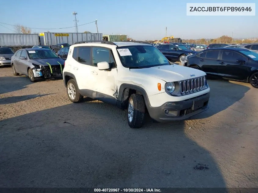 2015 Jeep Renegade Latitude VIN: ZACCJBBT6FPB96946 Lot: 40720967