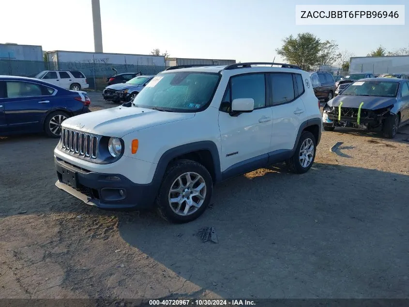 2015 Jeep Renegade Latitude VIN: ZACCJBBT6FPB96946 Lot: 40720967