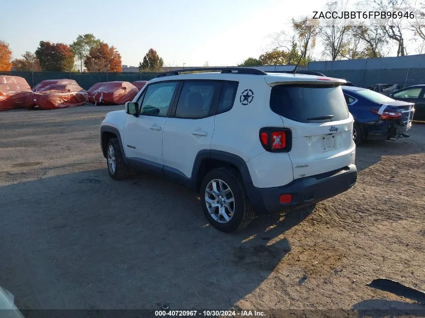 2015 Jeep Renegade Latitude VIN: ZACCJBBT6FPB96946 Lot: 40720967