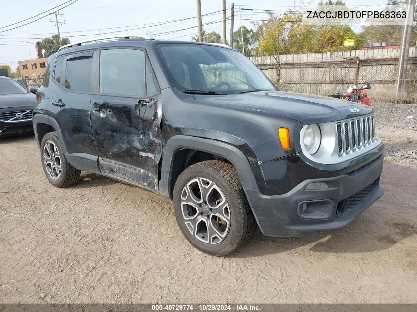 2015 Jeep Renegade Limited VIN: ZACCJBDT0FPB68363 Lot: 40729774