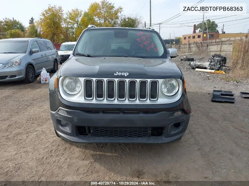 2015 Jeep Renegade Limited VIN: ZACCJBDT0FPB68363 Lot: 40729774