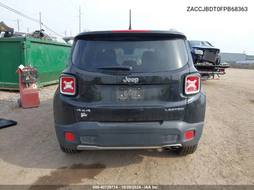 2015 Jeep Renegade Limited VIN: ZACCJBDT0FPB68363 Lot: 40729774