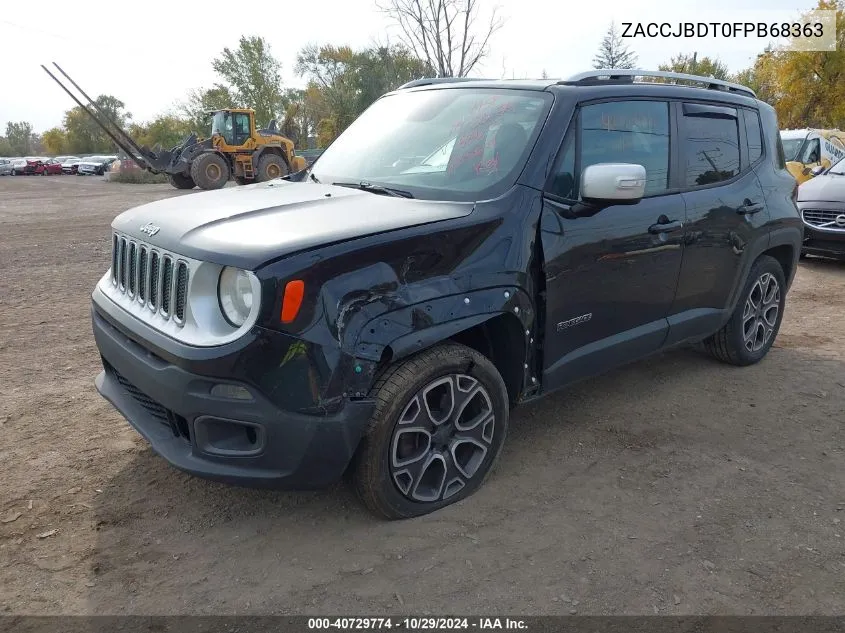 2015 Jeep Renegade Limited VIN: ZACCJBDT0FPB68363 Lot: 40729774