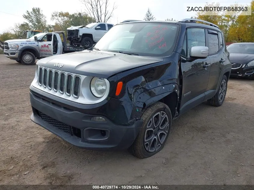 2015 Jeep Renegade Limited VIN: ZACCJBDT0FPB68363 Lot: 40729774