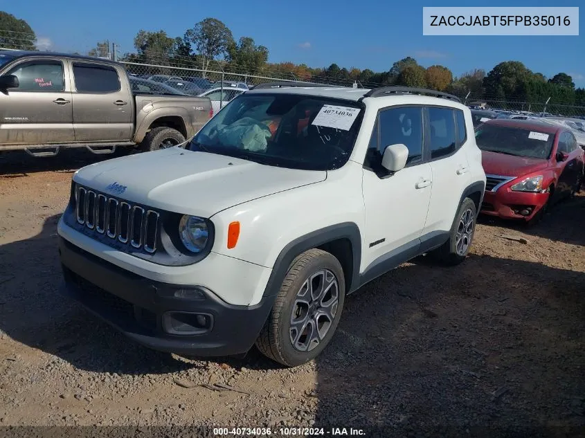 2015 Jeep Renegade Latitude VIN: ZACCJABT5FPB35016 Lot: 40734036