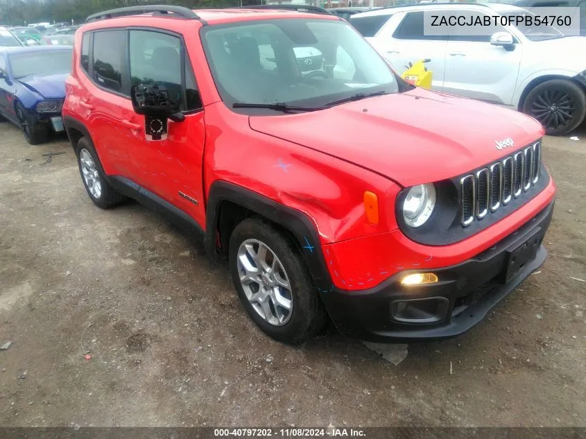 2015 Jeep Renegade Latitude VIN: ZACCJABT0FPB54760 Lot: 40797202