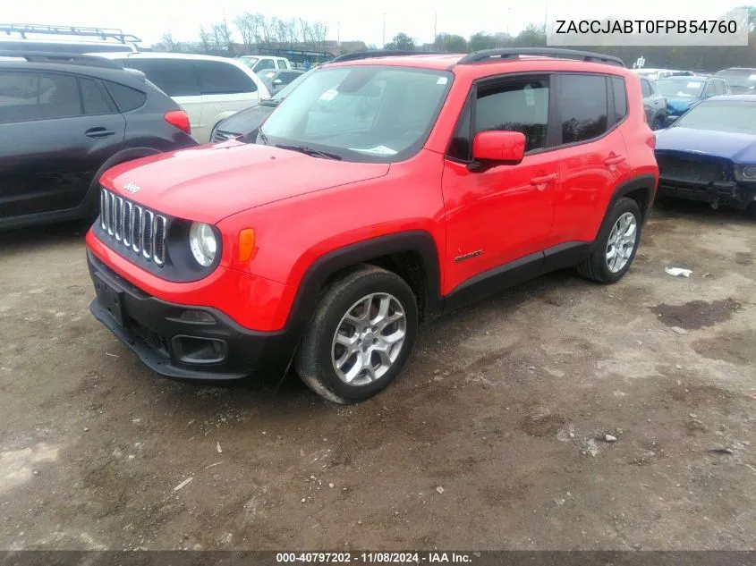 2015 Jeep Renegade Latitude VIN: ZACCJABT0FPB54760 Lot: 40797202