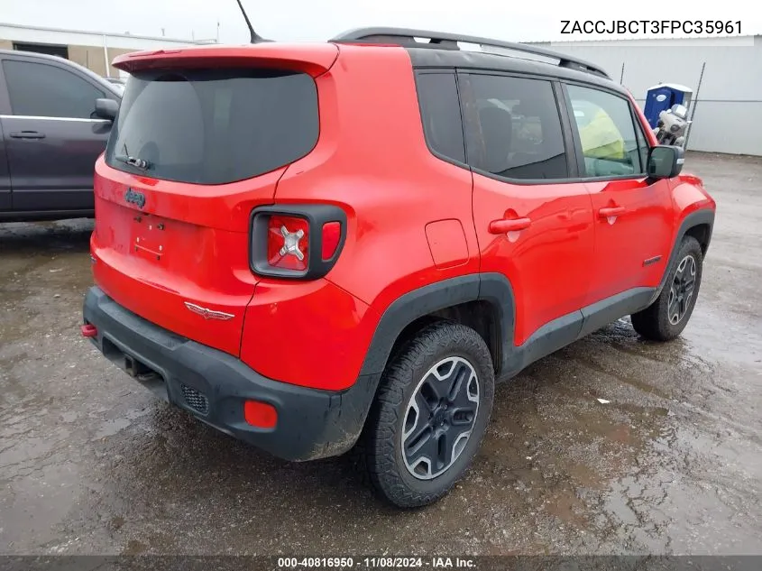 2015 Jeep Renegade Trailhawk VIN: ZACCJBCT3FPC35961 Lot: 40816950